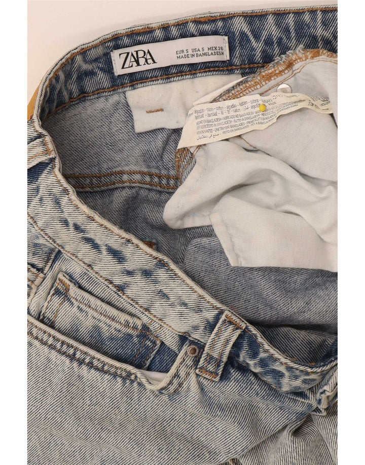 Zara Dame Denim Nederdel Lille W26 Blå Bomuld