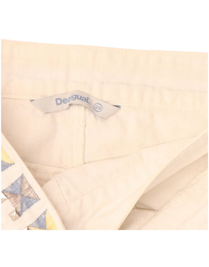Desigual Dame Mini Denim Nederdel W26 Lille hvid Bomuld