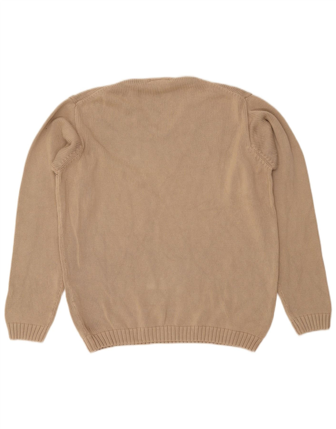 MASSIMO DUTTI Herre V-hals sweater EU 38 Medium Beige Bomuld