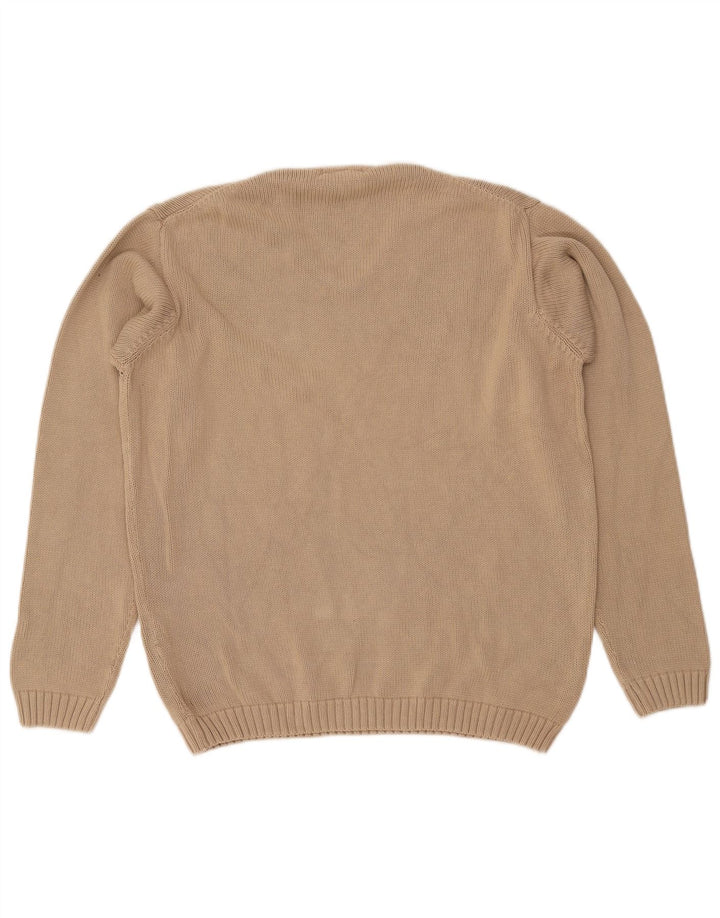 MASSIMO DUTTI Herre V-hals sweater EU 38 Medium Beige Bomuld