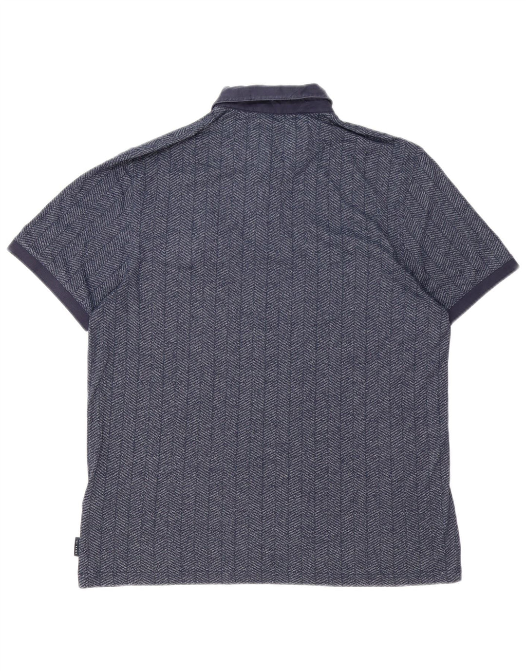 TED BAKER Poloshirt til mænd str. 6 2XL Marineblå sildebensbomuld