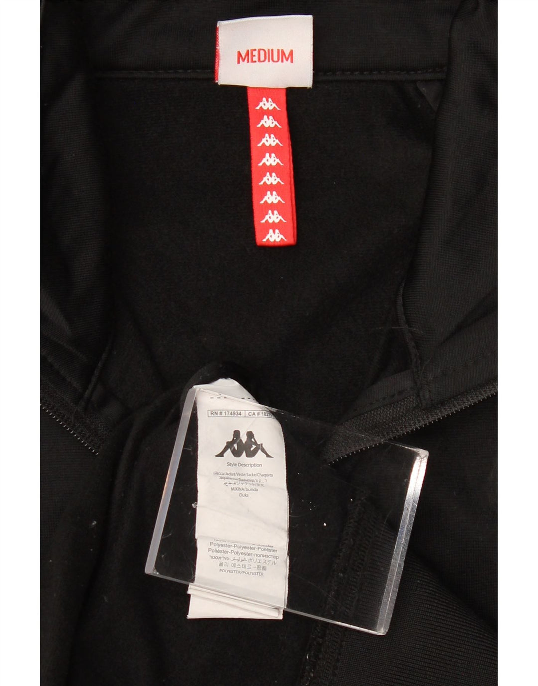 KAPPA Herre grafisk træningsdragt Topjakke Medium Sort Colourblock Polyester