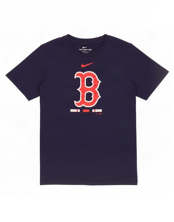Nike Boys Boston Red Sox Grafisk T-shirt Top 10-11 år Medium Navy Blue
