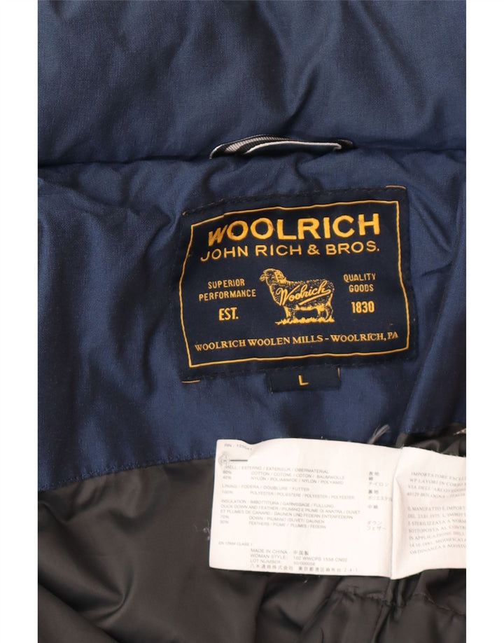 Woolrich polstret jakke til kvinder UK 16 Stor marineblå bomuld