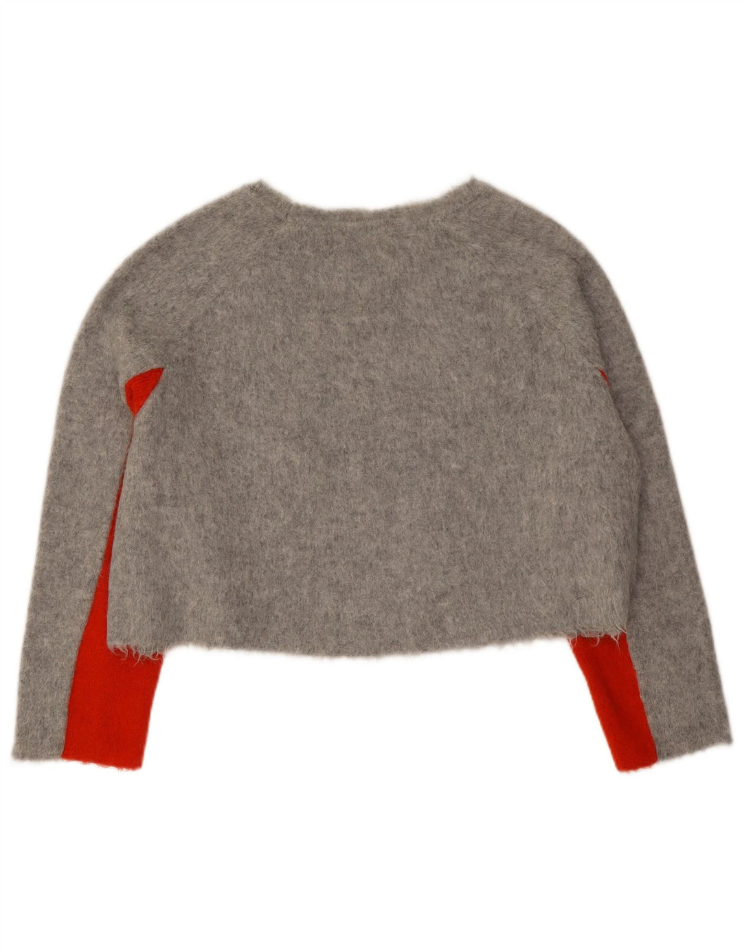 Max&Co. Womens Crop Boat Neck Jumper Sweater UK 10 Small Grey Geometric