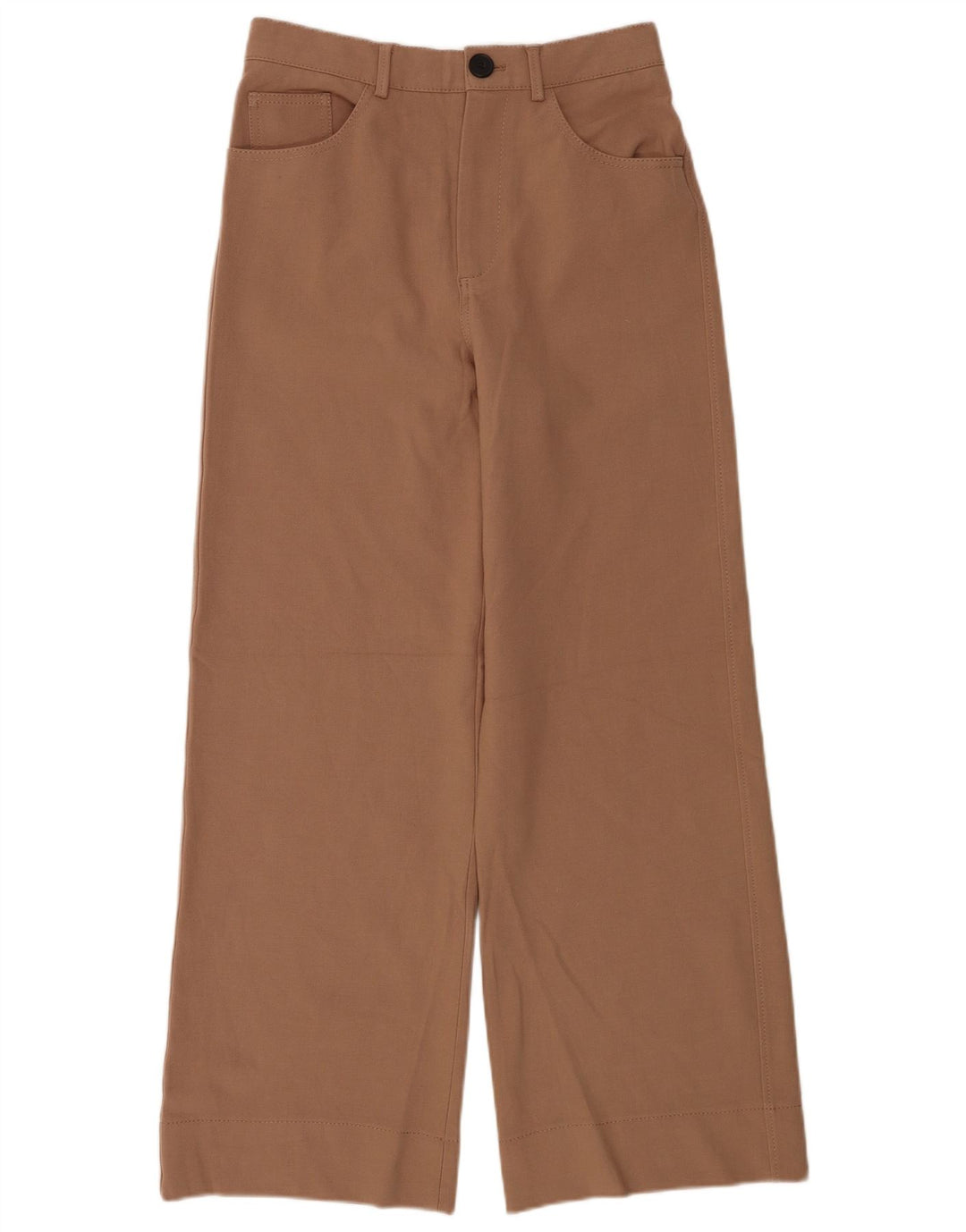Zara kvinders brede ben Casual bukser Medium W28 L30 brun polyester