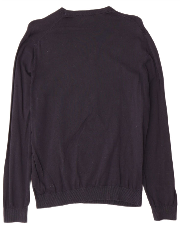 Massimo Dutti Dame Boat Neck Jumper Sweater UK 16 Large Navy Blue