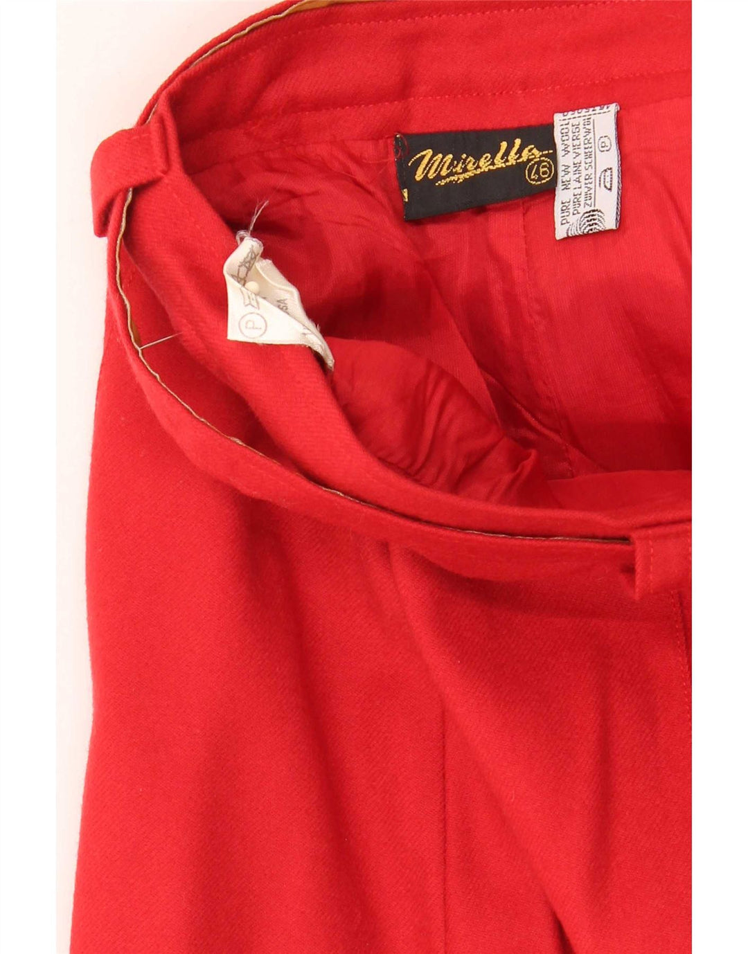 Mirella Kvinde Kniv Plisseret Nederdel IT 46 Large W32 Red Virgin Wool