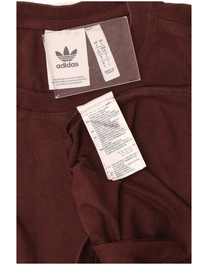 Adidas Grafisk T-shirt top til mænd, stor brun bomuld