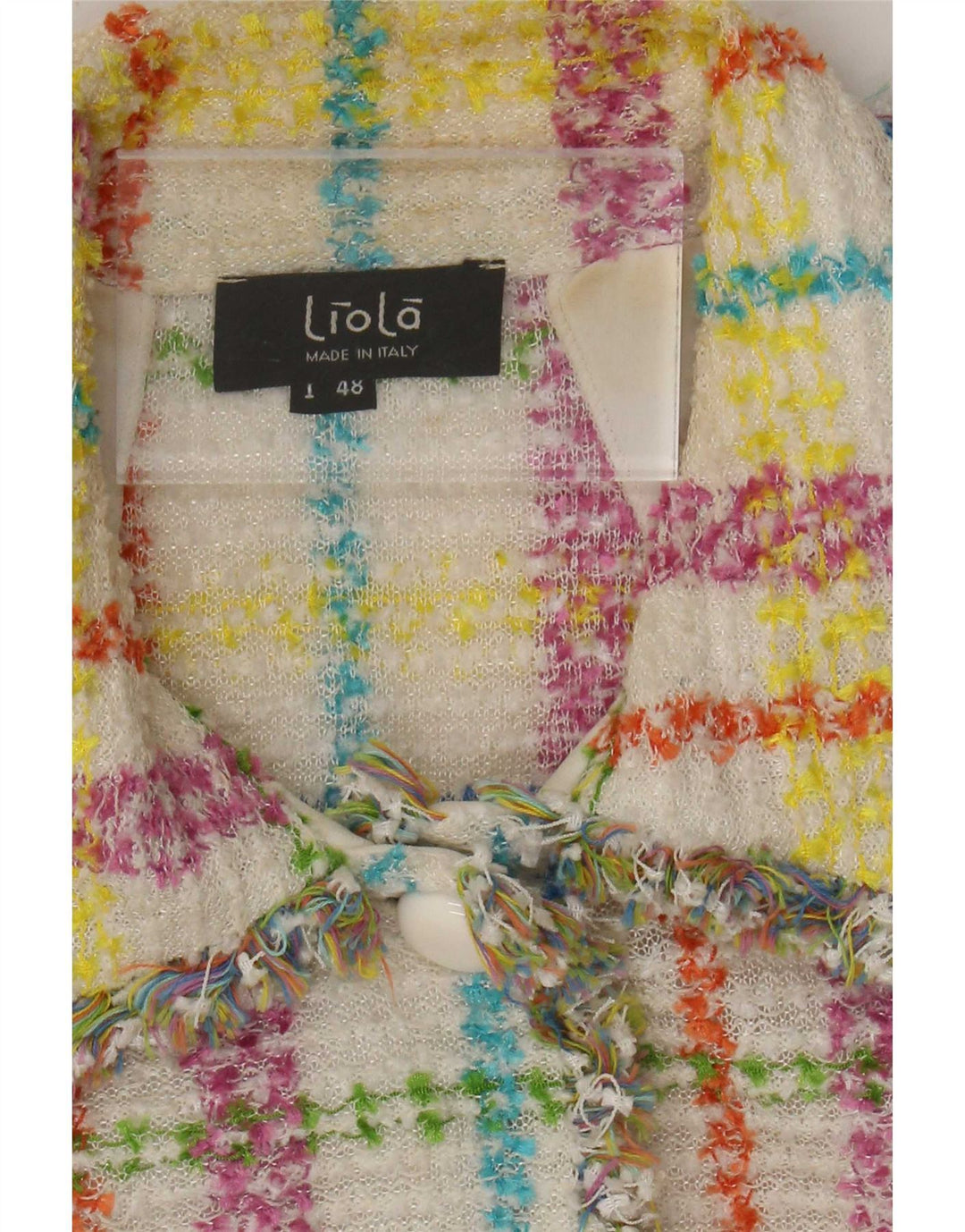 Liola Dame 3/4-ærmet Bolero-jakke IT 48 XL Flerfarvet ternet