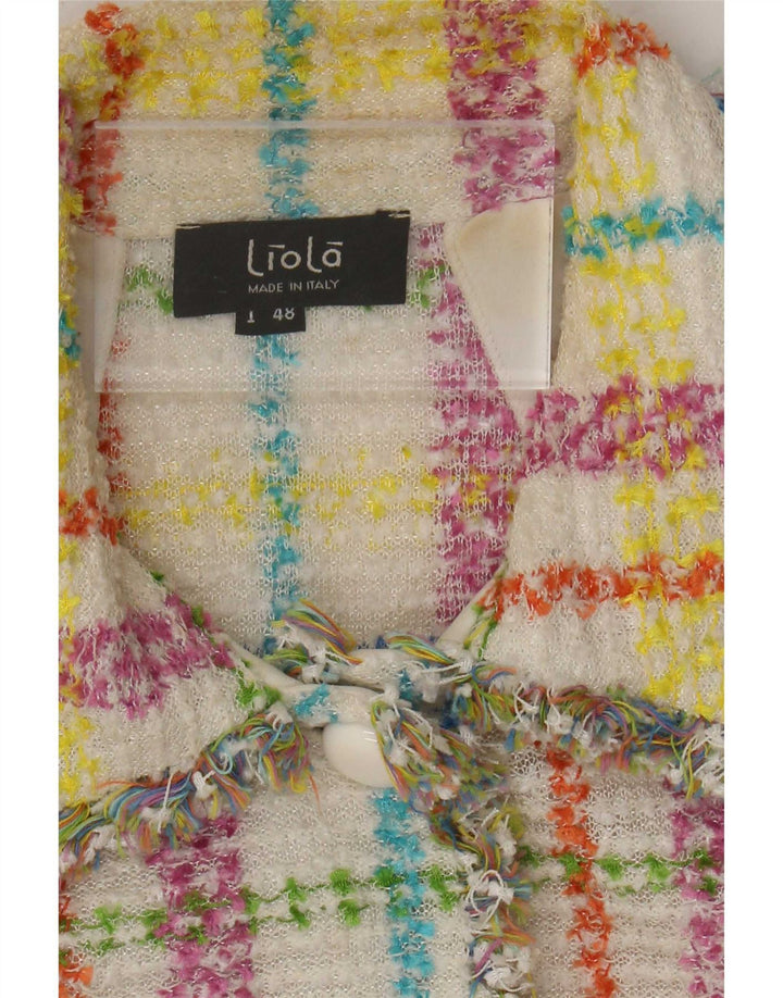 Liola Dame 3/4-ærmet Bolero-jakke IT 48 XL Flerfarvet ternet