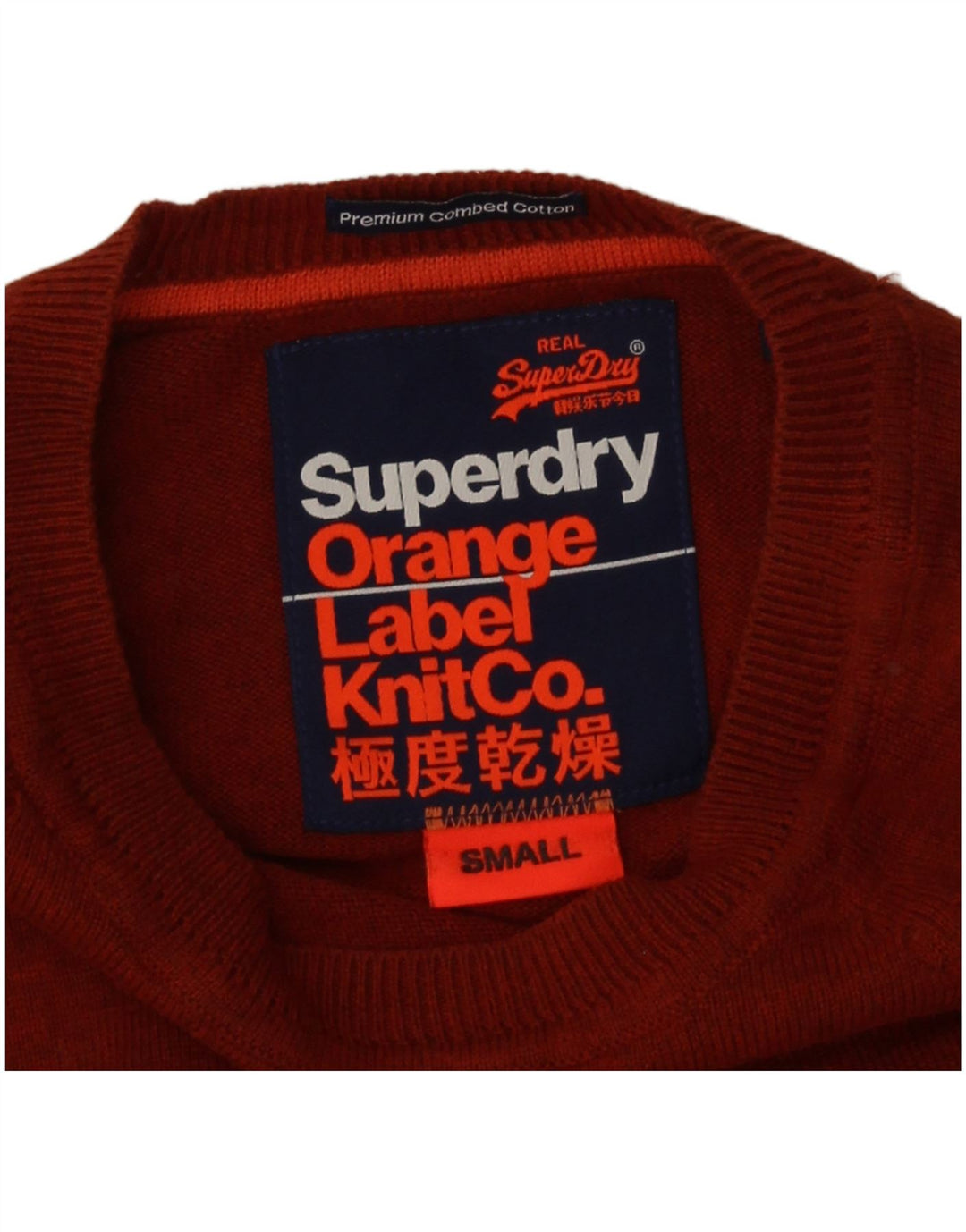 Superdry Herre Boat Neck Jumper Sweater Lille Orange Bomuld