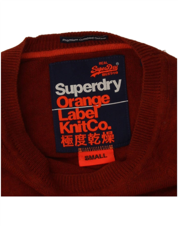 Superdry Herre Boat Neck Jumper Sweater Lille Orange Bomuld
