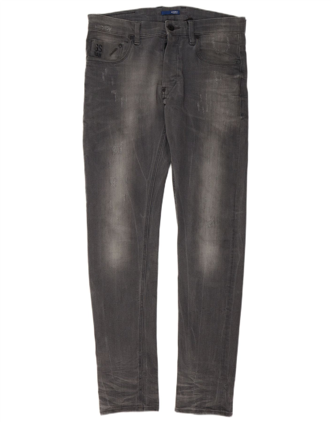 G-Star Herre Revend Distressed Super Slim Jeans W33 L34 Grå Bomuld