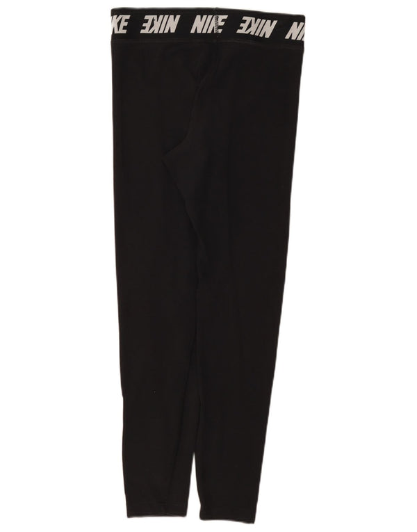 Nike Dame Grafiske Leggings UK 12 Medium Sort Bomuld