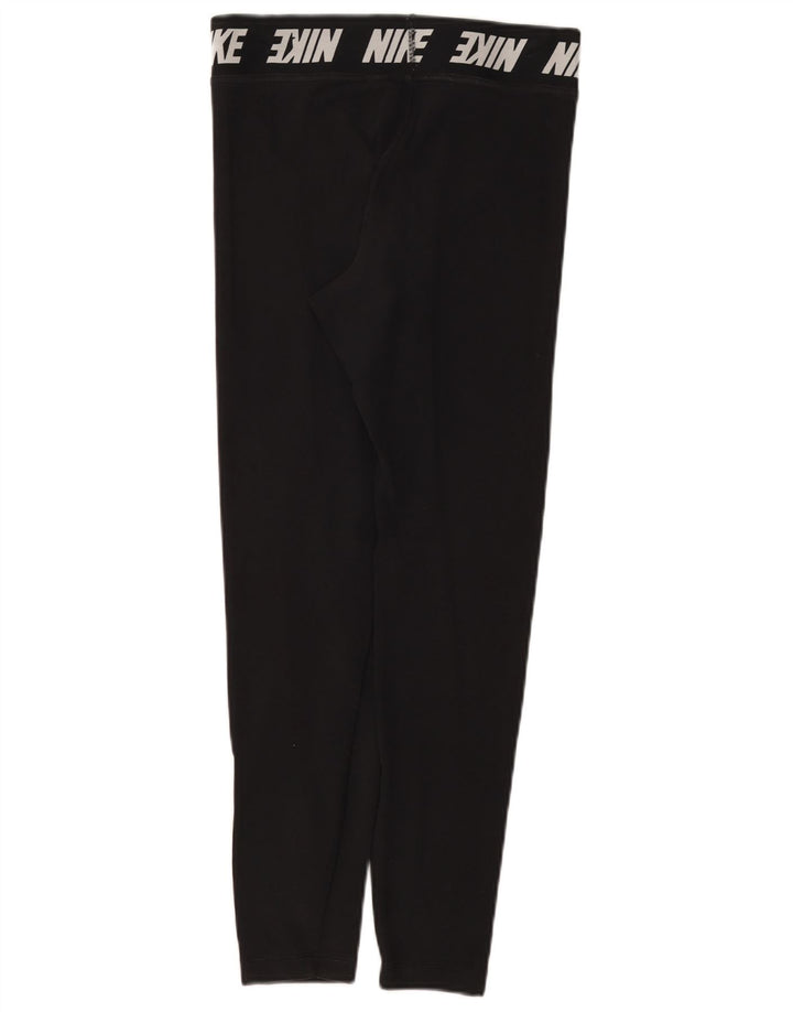 Nike Dame Grafiske Leggings UK 12 Medium Sort Bomuld
