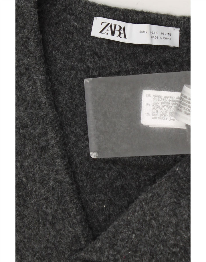 Zara Damevest UK 14 Stor Grå Polyester