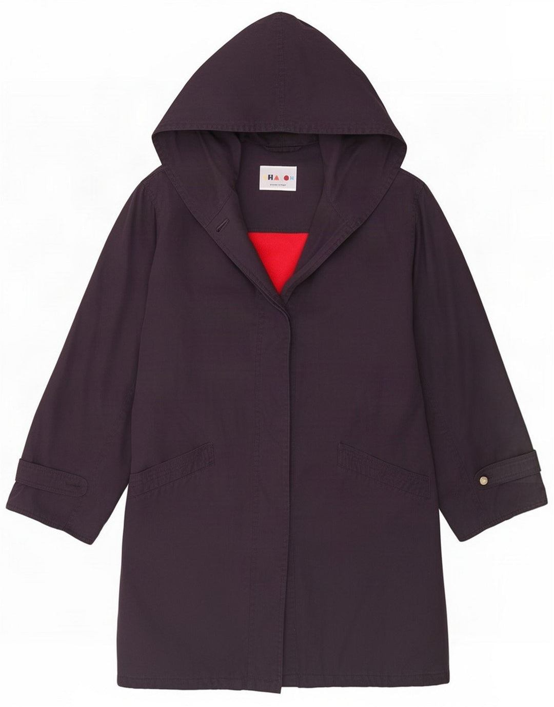 Charon Dame Hætteoverfrakke UK 18 XL Lilla Polyester