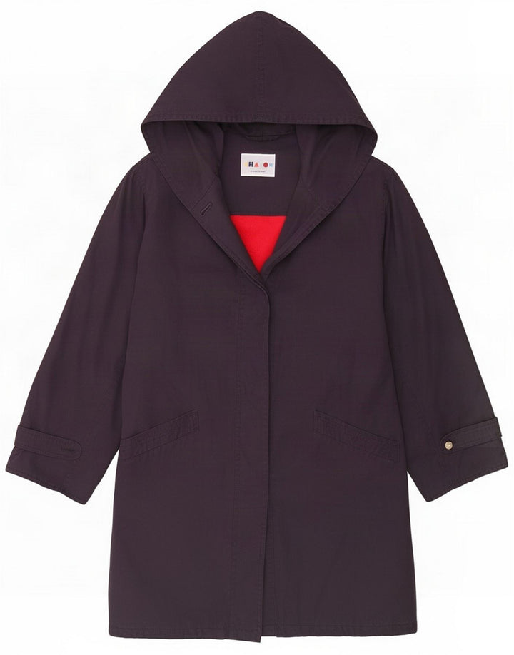 Charon Dame Hætteoverfrakke UK 18 XL Lilla Polyester