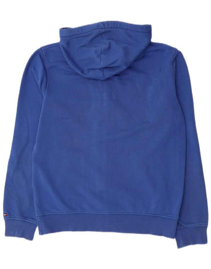 Tommy Hilfiger Herre grafisk hættetrøje med lynlås Medium Blue Colourblock