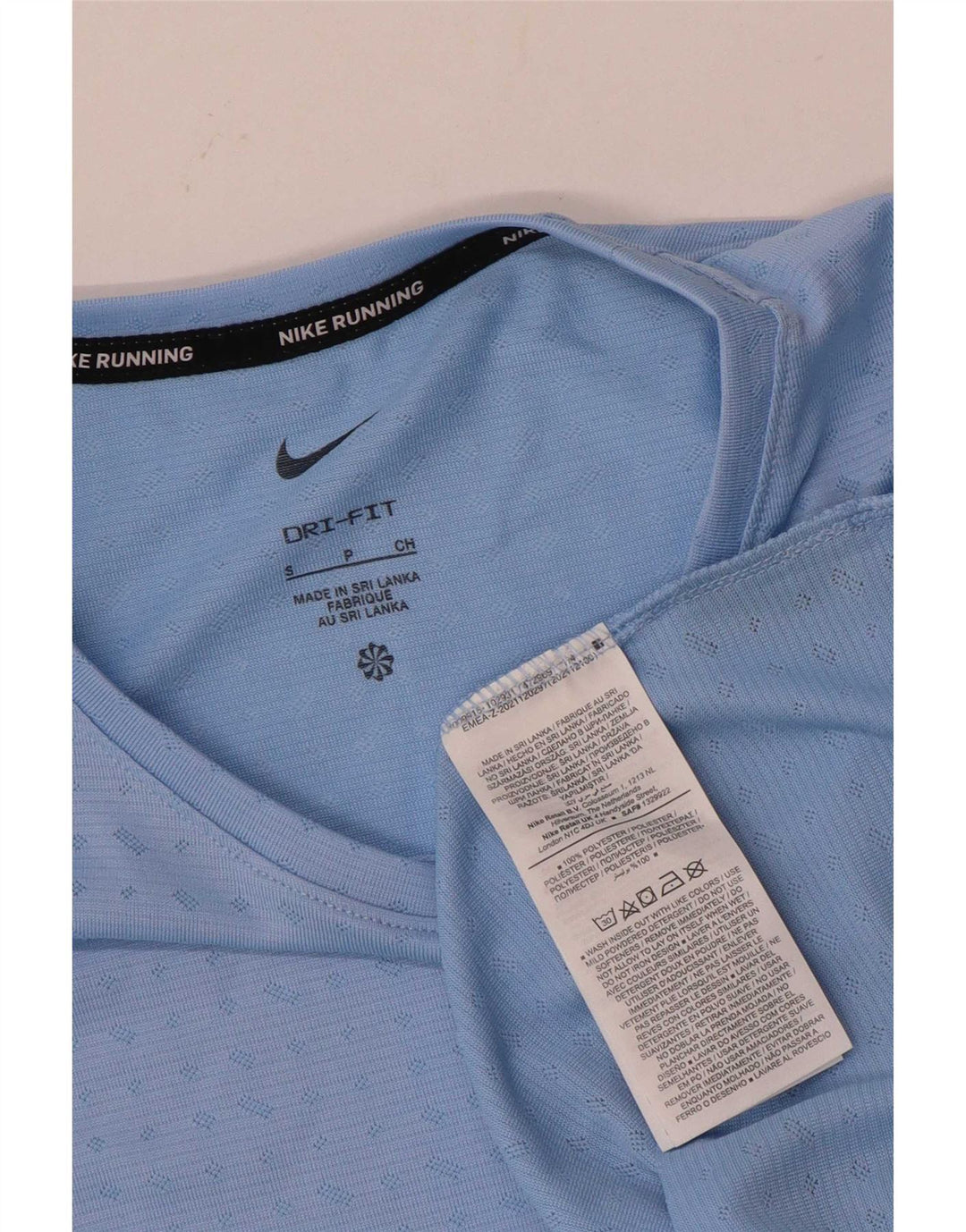 Nike herre Dri Fit T-shirt top lille blå plettet polyester