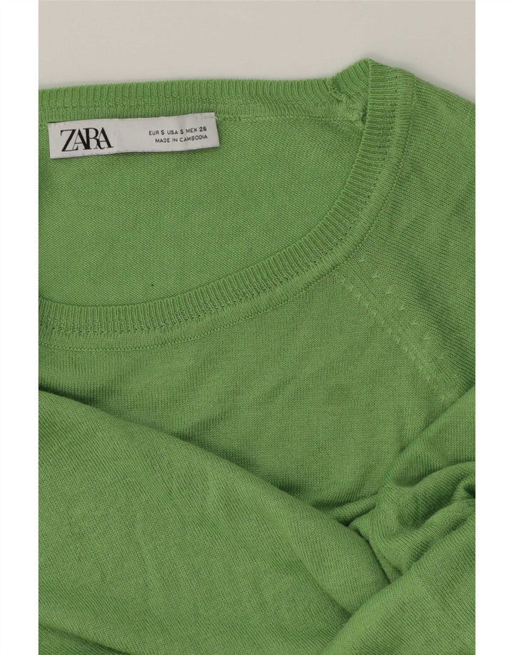 Zara Dame Oversized Boat Neck Jumper Sweater UK 10 Small Green