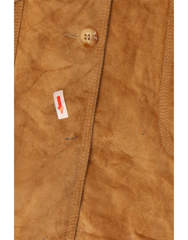 Marks & Spencer Dame Ruskind Overfrakke UK 12 Medium Brun Læder