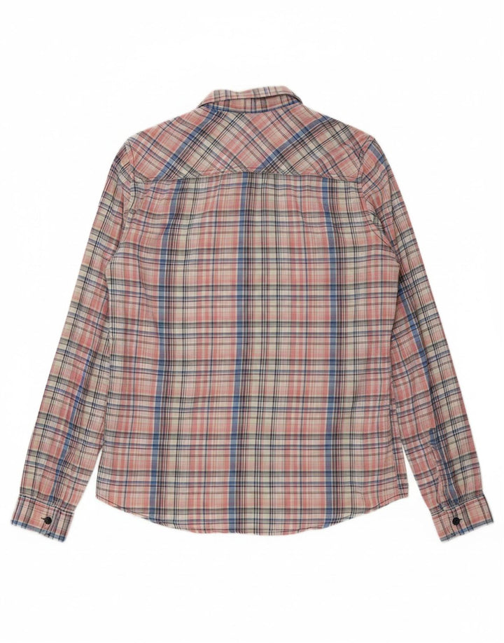 CALVIN KLEIN JEANS Mens Shirt Large Pink Check Cotton