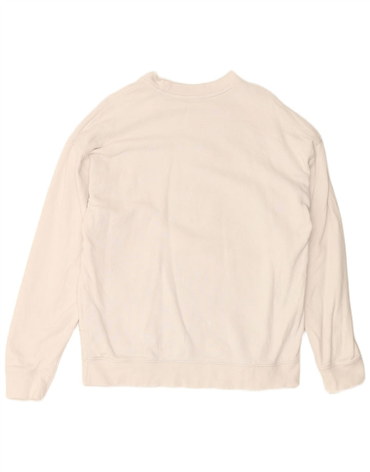 ADIDAS Graphic Sweatshirt Jumper UK 14 Stor hvid bomuld