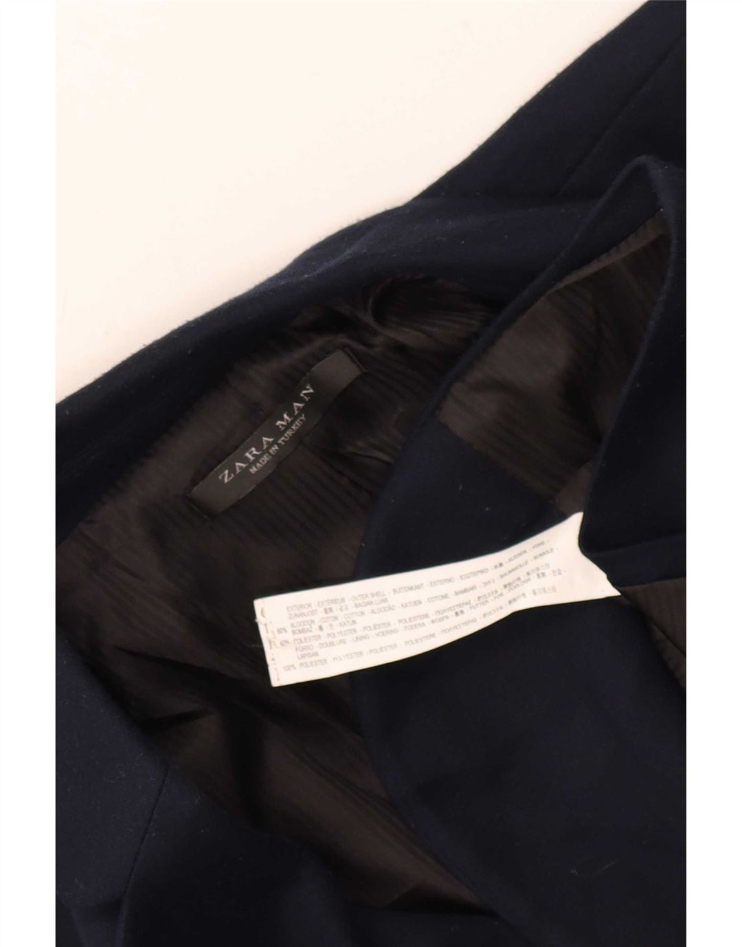 Zara Herre 2-knaps blazerjakke UK 42 XL Navyblå bomuld