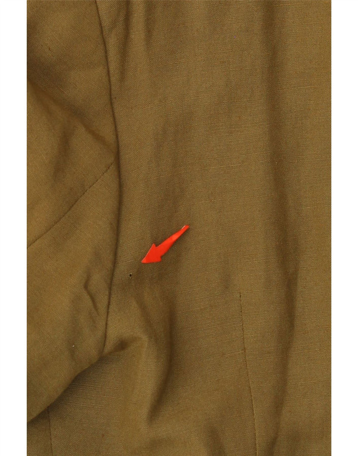 VINTAGE Dame 4-knaps blazerjakke IT 44 Medium Khaki Rayon