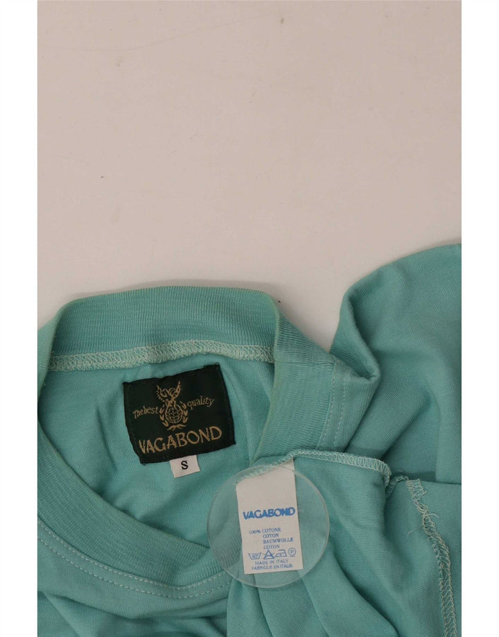 Vagabond Herre grafisk T-shirt Top Lille turkis bomuld