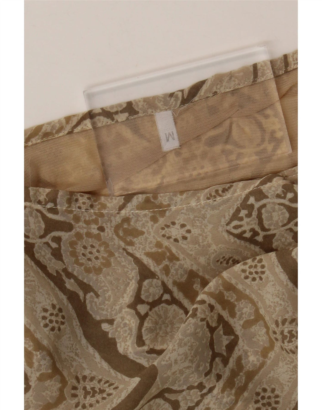 Vintage kvinders Maxi Wrap Nederdel Medium W28 Beige Floral