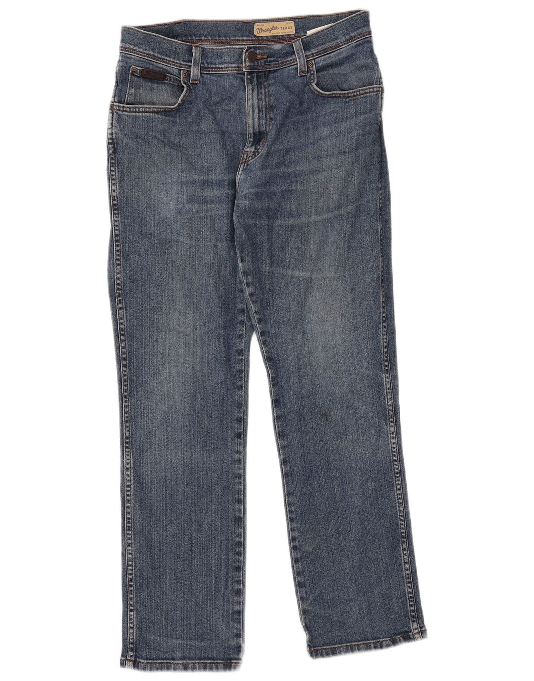 Wrangler Herre Texas Straight Jeans W32 L30 Blå Bomuld