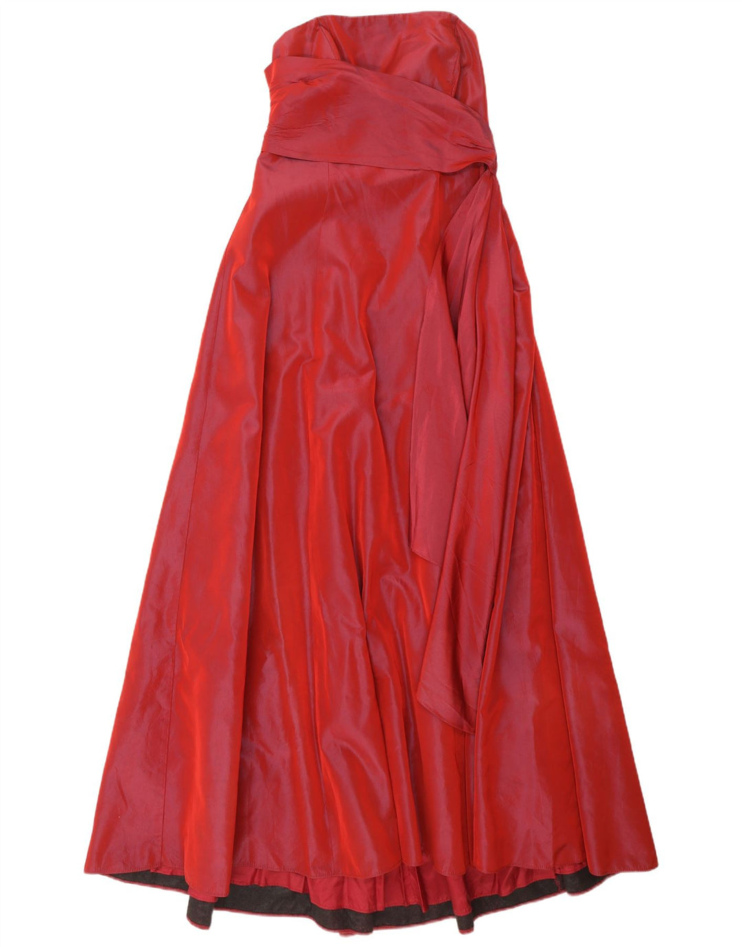 Debut Dame Maxi Stropløs Kjole UK 12 Medium Rød Viscose