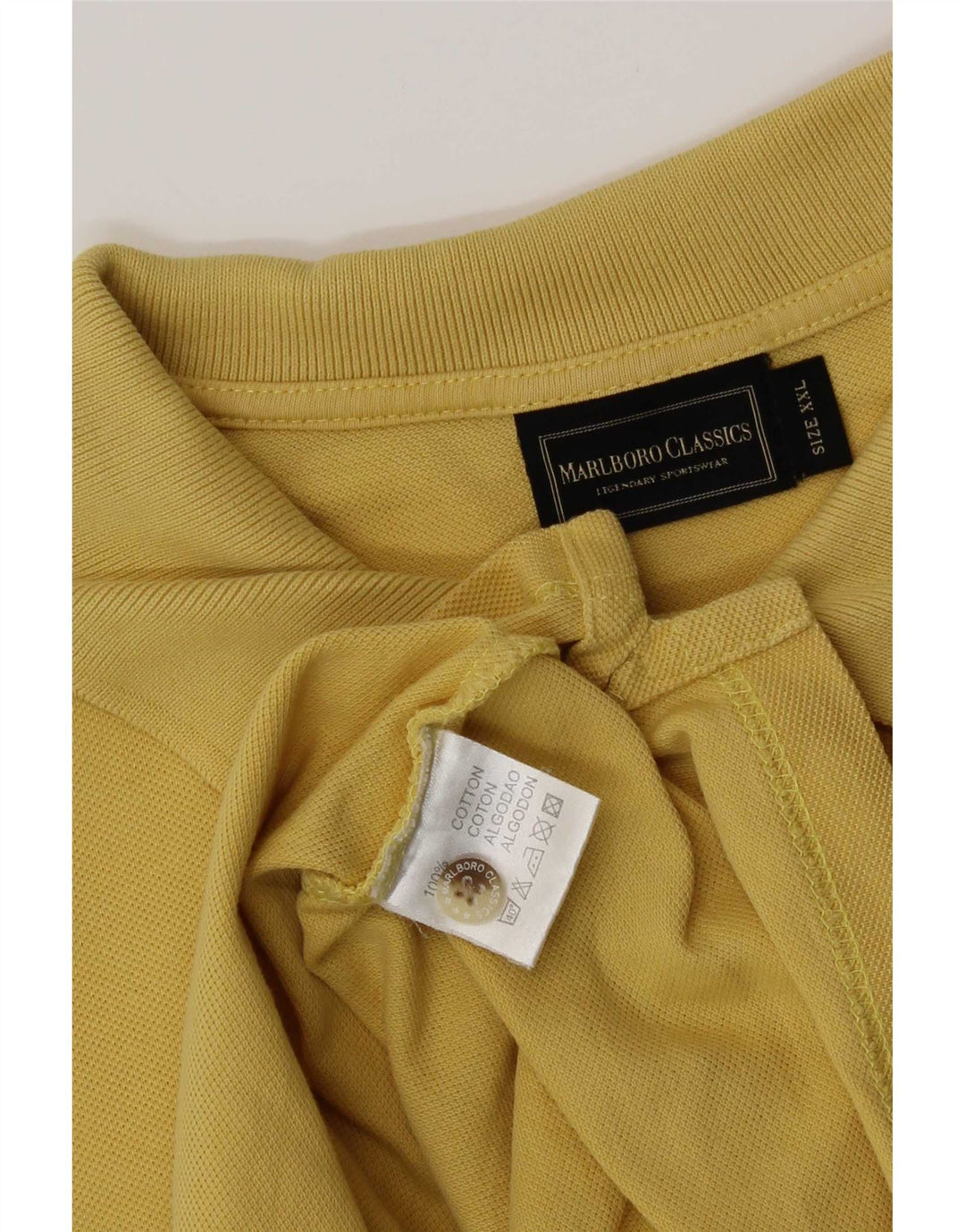 Marlboro Classics Polo Shirt til mænd 2XL Gul Bomuld