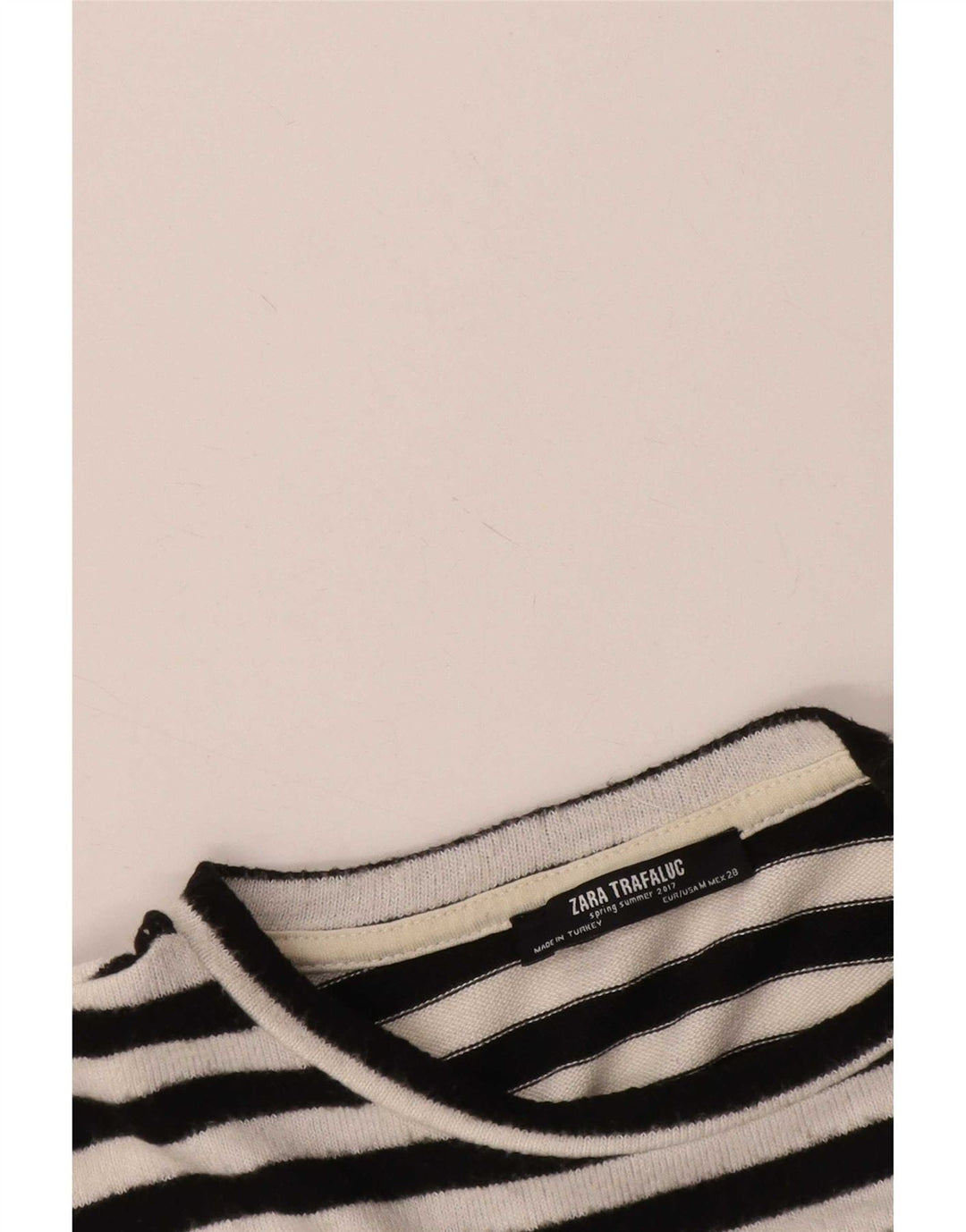 Zara Dame Oversized T-Shirt Top UK 14 Medium Sort Stribet
