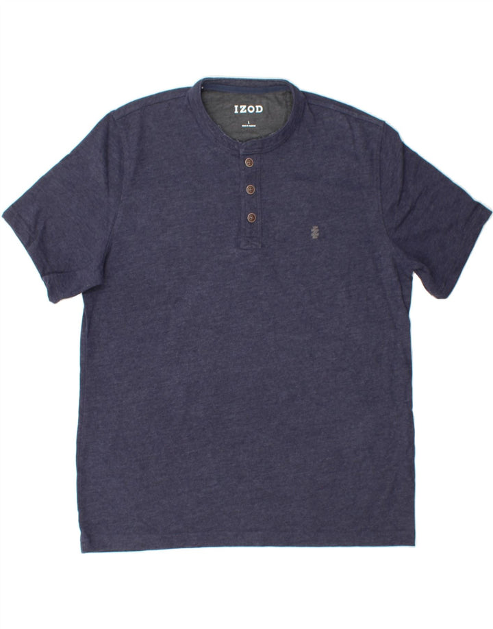 IZOD Mens T-Shirt Top Large Navy Blue Cotton Vintage Izod and Second-Hand Izod from Messina Hembry 