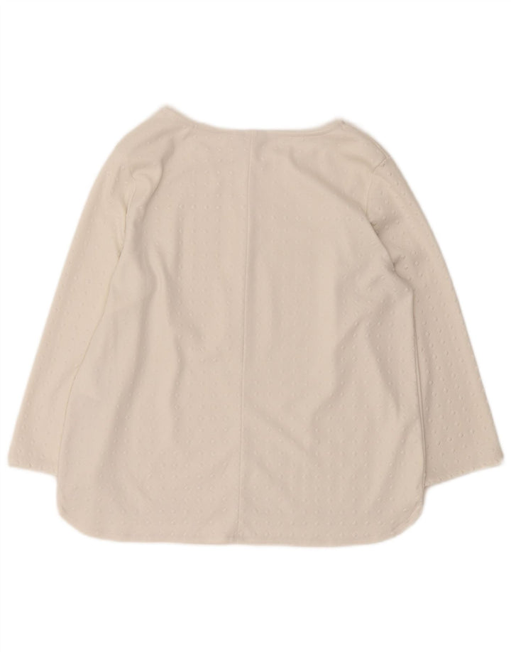 Guess Kvinders Oversized Top 3/4 ærme UK 10 Lille hvid geometrisk polyester