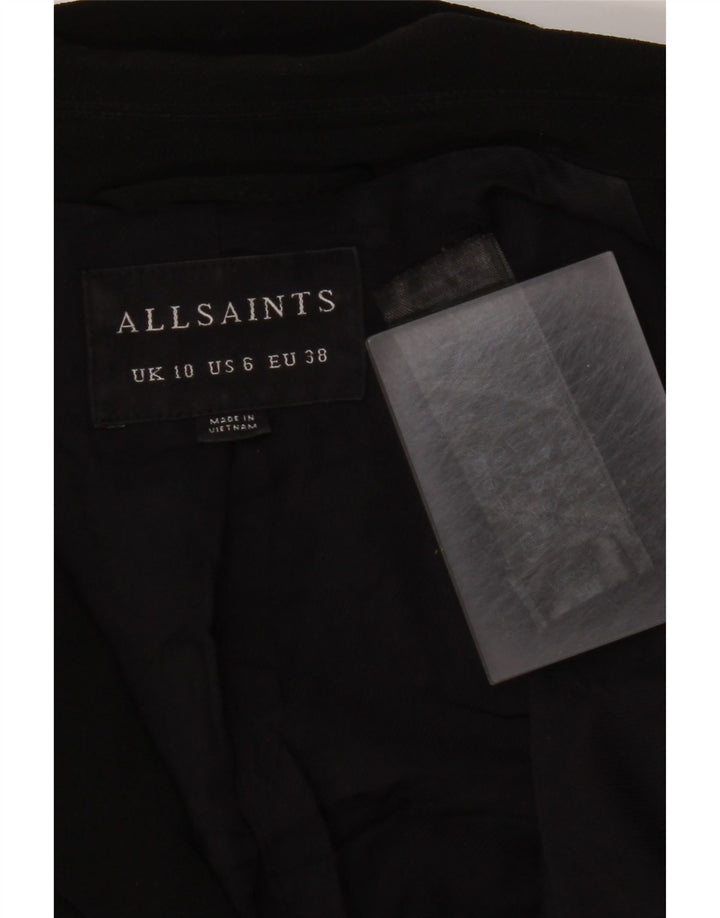 ALL SAINTS Womens Open Blazer Jacket UK 10 Small Black Polyester