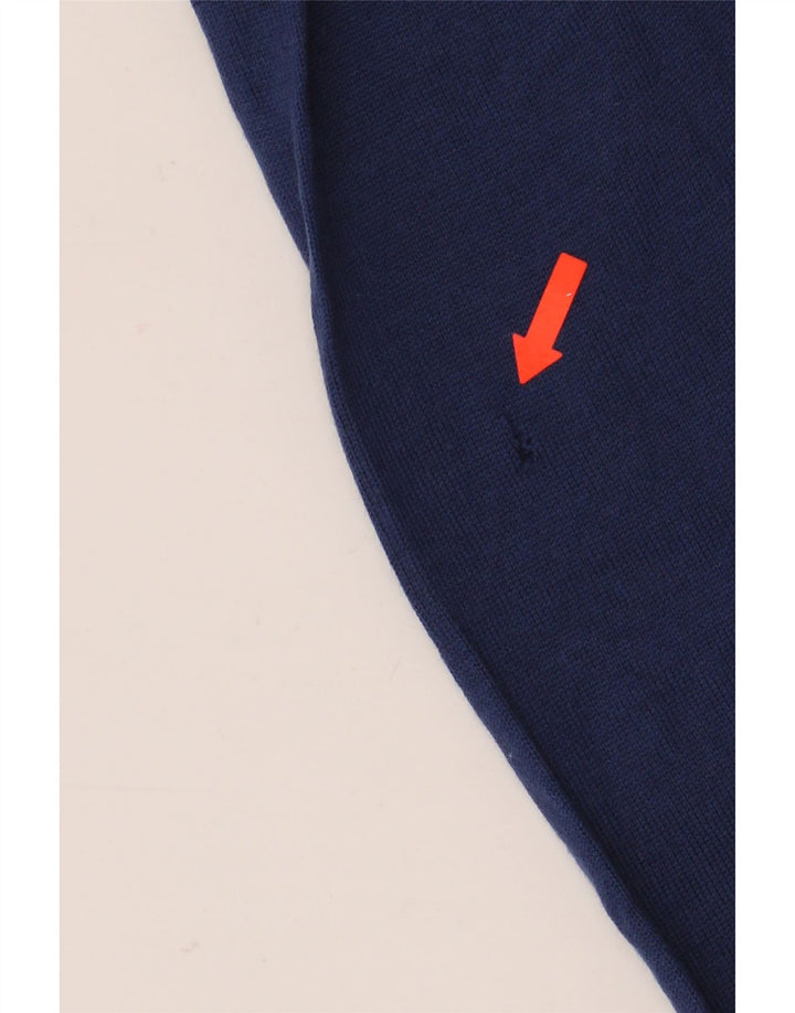 Vintage kvinders abstrakt mønster cardigan sweater UK 16 Large Navy Blue