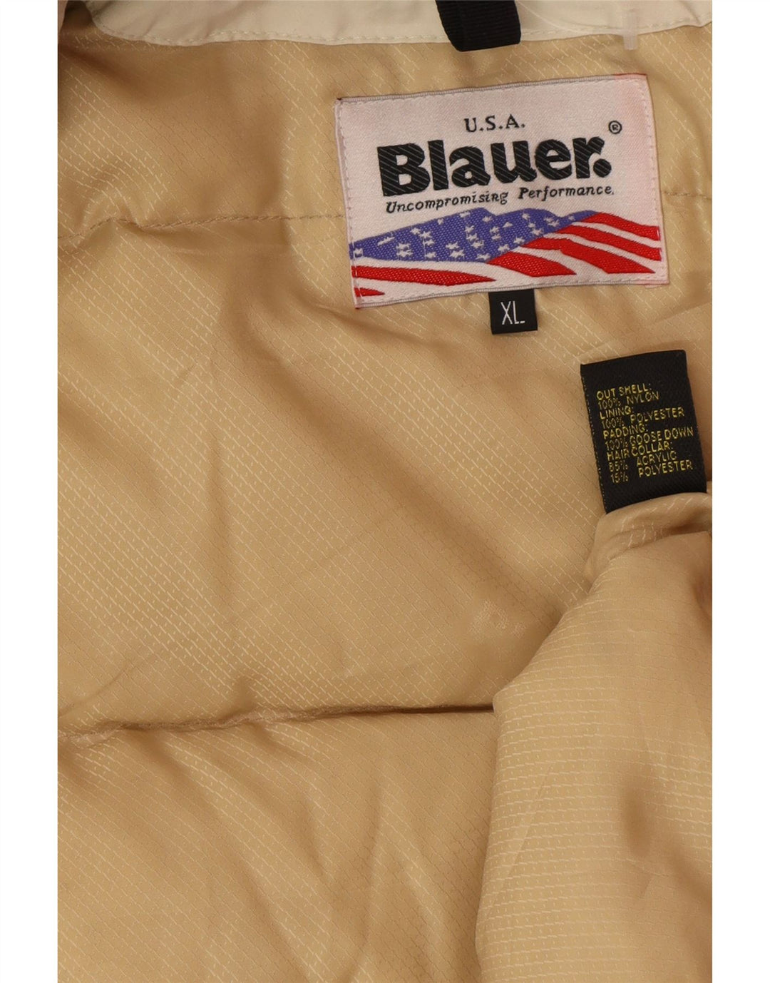 Blauer Military Polstret jakke til kvinder UK 18 XL Beige Nylon