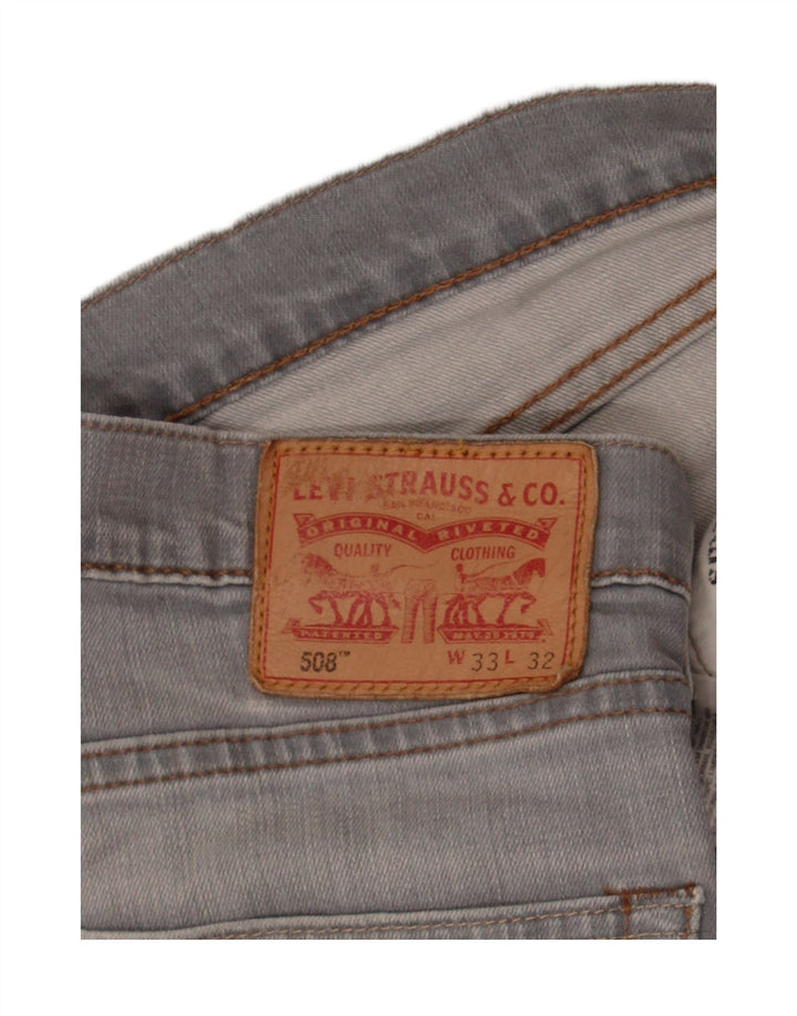 LEVI'S Mens 508 Distressed Tapered Jeans W33 L32 Grey Cotton