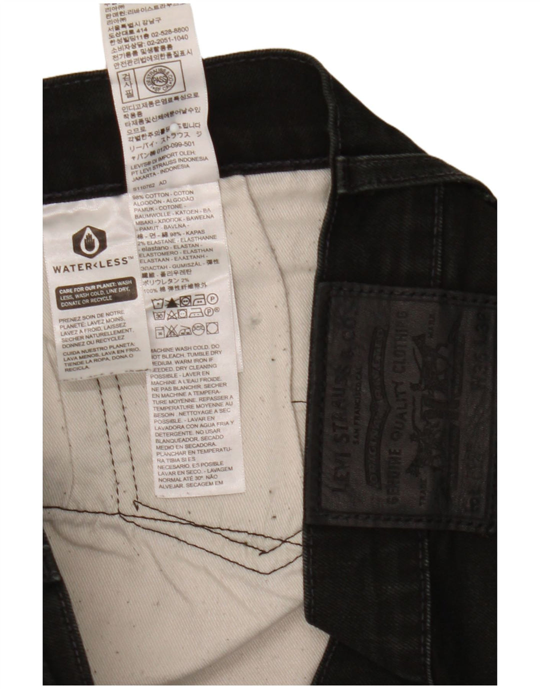 Levi's Skinny Jeans til mænd W36 L32 sort bomuld