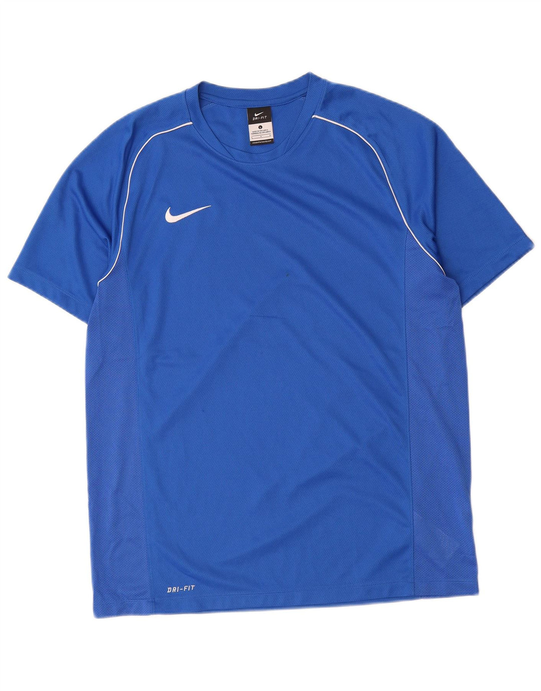 Nike Herre Dri Fit T-Shirt Top Stor Blå Polyester