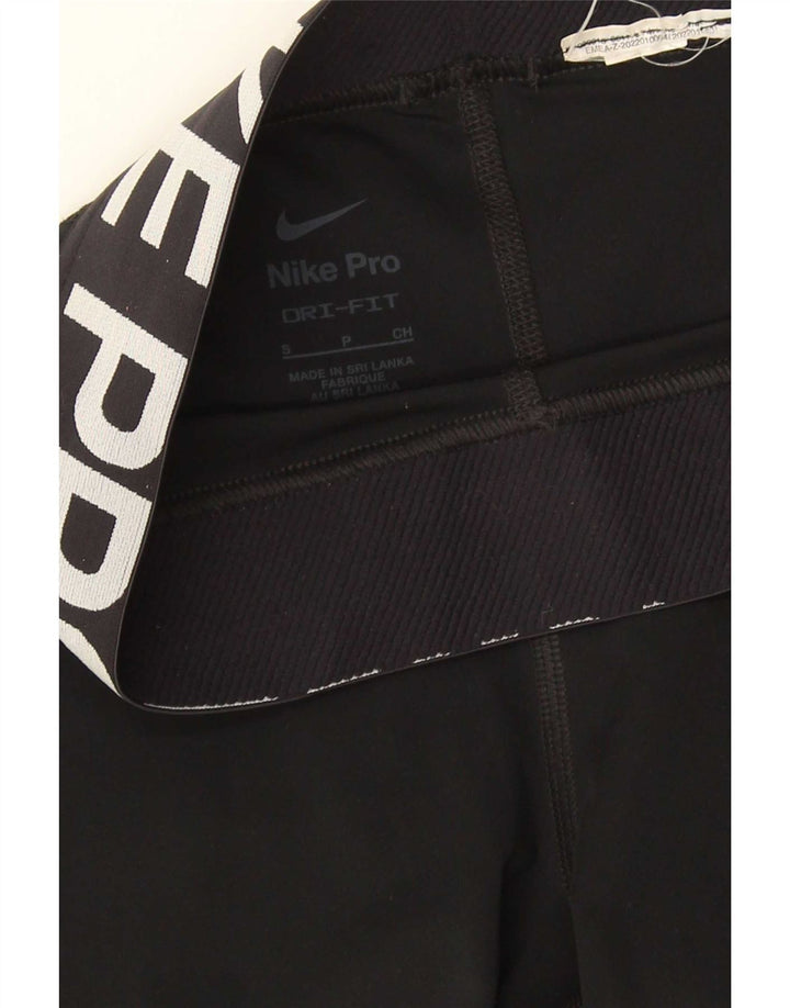 Nike Dame Dri Fit Grafiske Leggings UK 8 Lille Sort