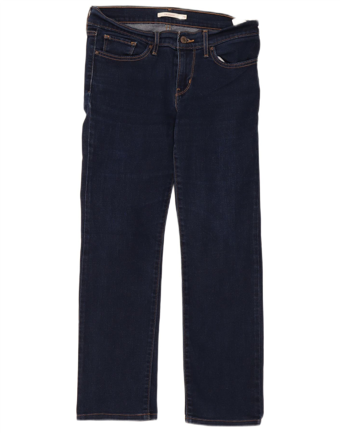 Levi's Dame 714 Straight Jeans W28 L27 Blå Bomuld