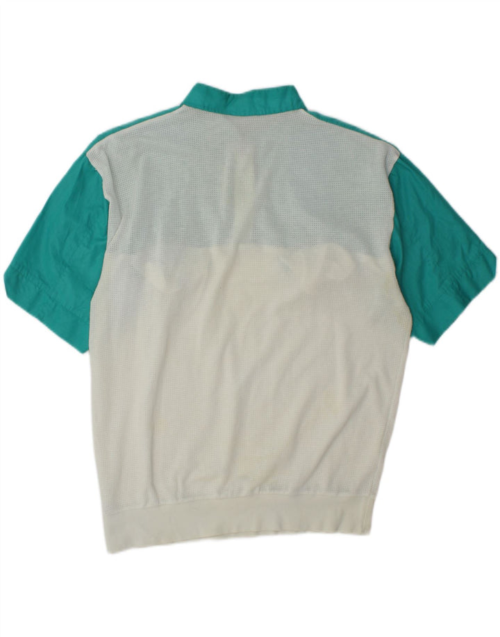 CANDA Mens Zip Neck Pullover Tracksuit Top Large White Colourblock Vintage Canda and Second-Hand Canda from Messina Hembry 