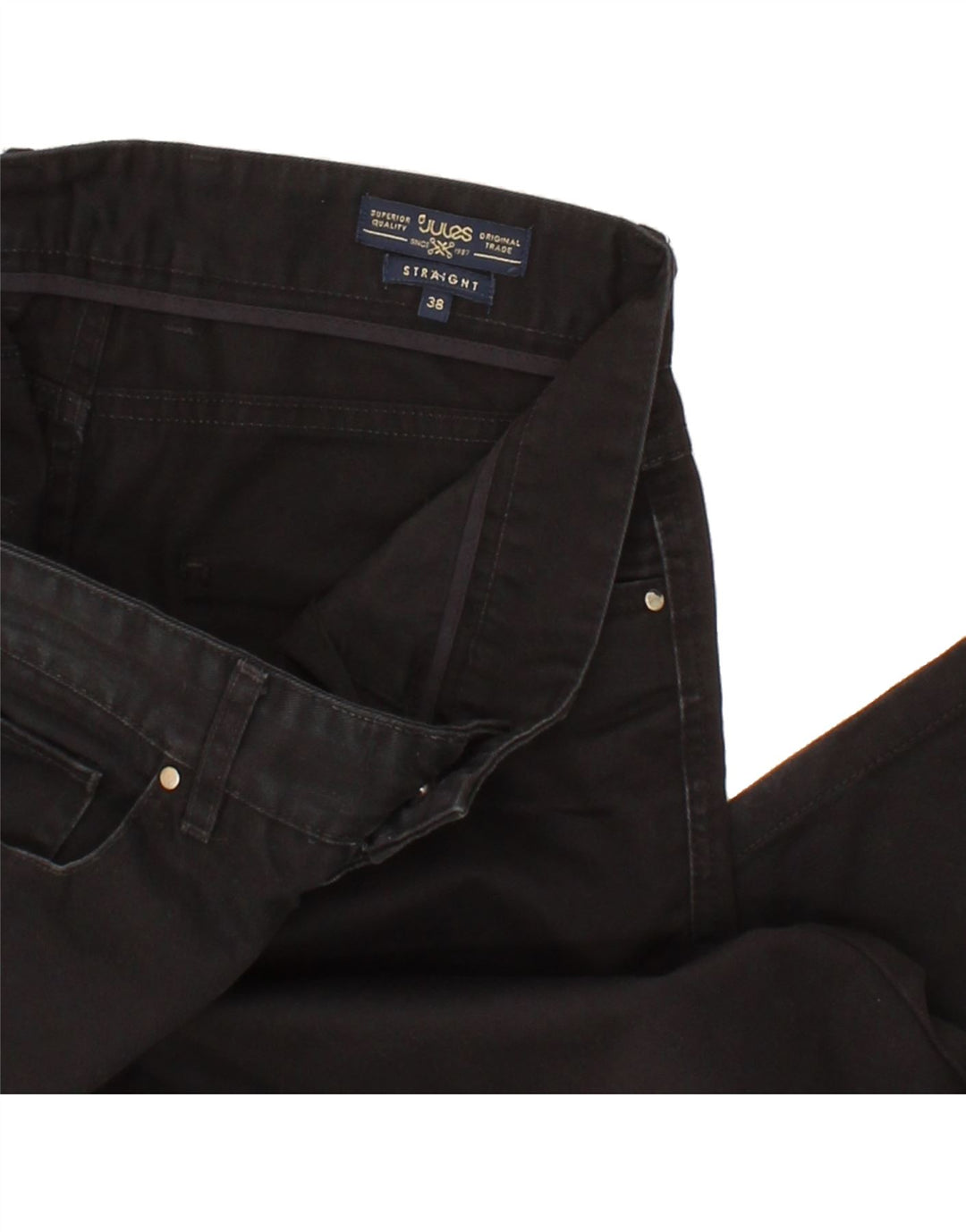 JOULES Womens Straight Casual Trousers EU 38 Medium W30 L32 Black Vintage Joules and Second-Hand Joules from Messina Hembry 