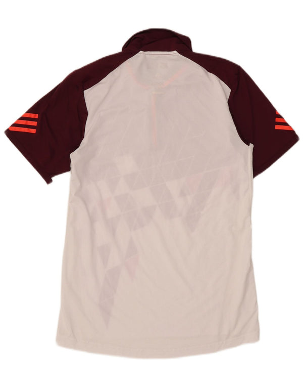Adidas Mens Climacool Polo Shirt Small Burgundy Colourblock
